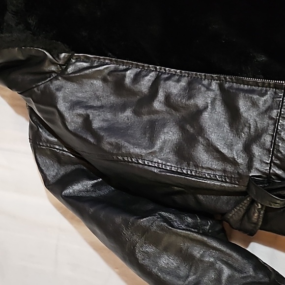 Women's Black Leather Jacket with Hood by Wilsons Leather - Picture 4 of 15